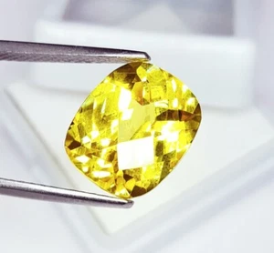 Certified Natural Yellow Sapphire Loose Gemstone 10 Ct Cushion Sapphire Gems W26 - Picture 1 of 13