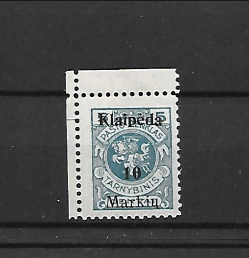 GERMAN AREA - MEMEL Sc N1b NH OVERPRINT OF 1921 - MISSING "MEMEL" & BAR. SIGNED - Image 1 of 1