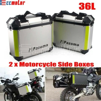 2X Caja rígida lateral de aluminio para BMW F650 F650CS F700GS F800GS F800R R1200GS Foto 1 de 4