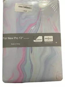 Macbook New Pro 13" Case +Keyboard Cover A2251/A2289. Pink & Blue Marble - Picture 1 of 9