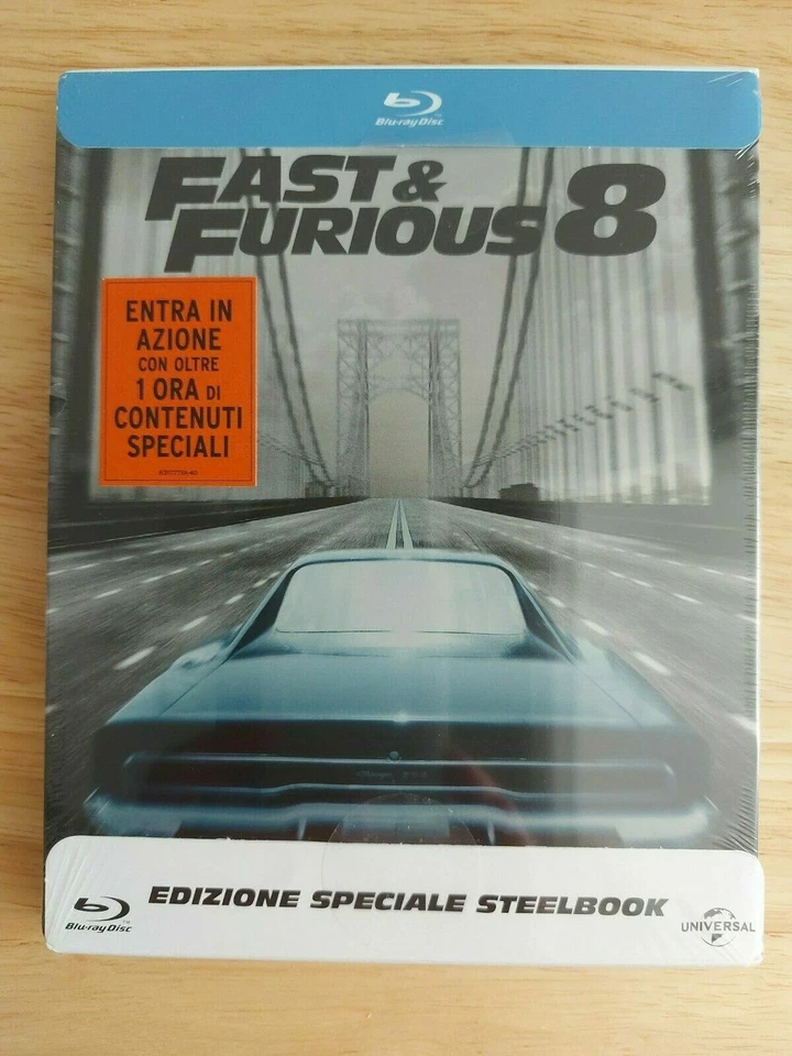 FAST & FURIOUS 8 Limited Edition BLU-RAY STEELBOOK ITALIAN IMPORT ~NEW & SEALED - Image 1 of 3