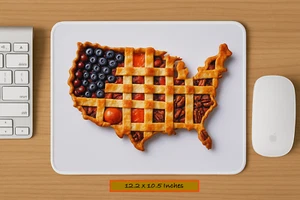 American Flag Pie MousePad, dekoracja antypoślizgowa podkładka pod mysz do gier w kształcie mapy USA - Zdjęcie 1 z 1