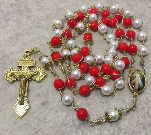 Rosario irrompible, rosario católico de la Divina Misericordia - hecho a mano en EE. UU. - Imagen 1 de 5