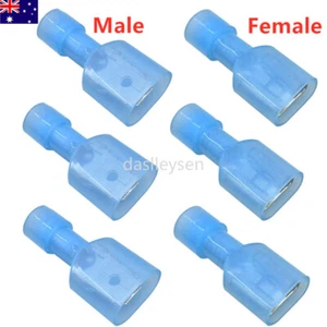 100pcs Female & Male Fully Insulated Wire Connector Nylon Spade Crimp Terminals - Picture 1 of 8