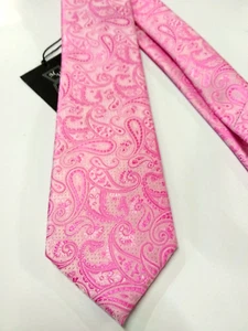 Corbata rosa dibujo de cachemir tejido de jaccuard - Imagen 1 de 6