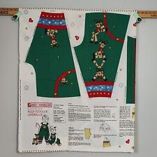 Vtg Daisy Kingdom Reindeer Rudi Toddler Overalls Cotton Fabric Panel Cut & Sew
