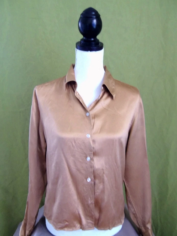 Blusa vintage de seda dorada años 90/00. Talla mediana. The Limited brand Foto 1 de 4