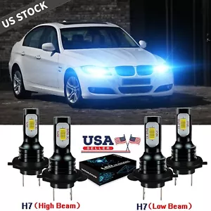 For BMW 328i 2007-2016 8000K LED Headlight High Low Beam Light Bulbs Combo 4pc - Bild 1 von 12
