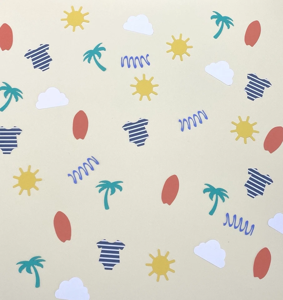 Bebé a bordo - Confeti Baby Shower - Playa - Decoración de fiesta - Náutico - Surfista Foto 1 de 4