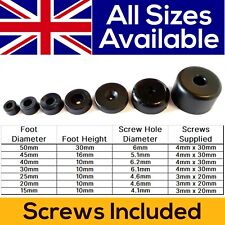 Furniture Feet Screw in Glides Black Plastic Chairs Sofas Bed Sliders Gliders UK