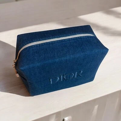 Brand New Gift-of-Purchase Dior beauty denim cosmetic pouch bag - Image 1 of 4