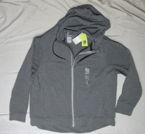 ALL IN MOTION WOMENS TERRY JACKET HOODIE STRETCH FULL ZIP GREY SOFT GYM NWT - Picture 1 of 8