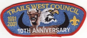 Trails West Council - 10th Anniversary CSP - 1991-2001 - RED border - Bild 1 von 1