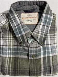 Weatherproof Vintage Men's Flannel Button Down Collar Shirt, Green Size L NWOT - Picture 1 of 3