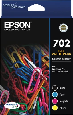 Nueva bolsa de cartuchos de tinta genuina Epson 702 negra cian magenta amarilla Foto 1 de 3