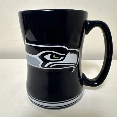 Taza de café del equipo de fútbol americano Seattle Seahawks NFL deportes aficionados bebida caliente 2014 Foto 1 de 4