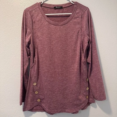 Túnica de maternidad Quinee para mujer talla M púrpura con botones laterales top de enfermería Foto 1 de 4