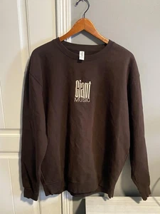 Sudadera Giant Music Para Hombre XL Marrón Just Hoods Pullover Bordado Cuello Redondo - Imagen 1 de 7