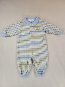 Mameluco de algodón con botones a presión a rayas amarillas/azules unisex etiqueta arco iris Gymboree de colección - Imagen 1 de 11