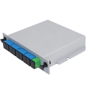 8-Port Fiber Optical Branching Device 1x8 Cassette Card Inserting PLC Splitter e - Photo 1/12