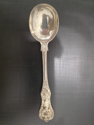 Antigua cuchara Gumbo Tiffany & Co. de plata esterlina patrón rey inglés 8" c1885 Foto 1 de 4