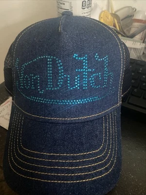Von Dutch - Camionero Denim con Logo RhineStone Azul Marino - ¡NUEVO ESTILO! Foto 1 de 4