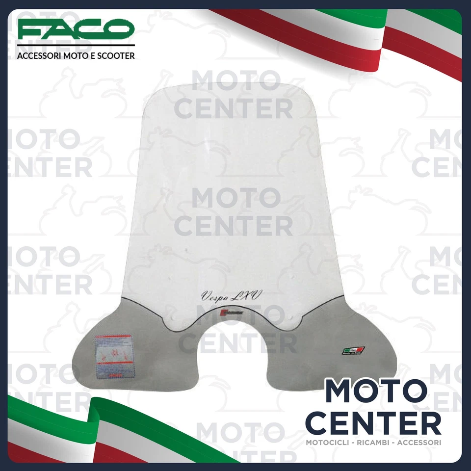 PARABREZZA FACO PIAGGIO VESPA LXV 50 125 CON ASTE CROMATE - Immagine 1 di 1
