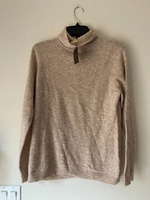 NUEVO CON ETIQUETAS CHARTER CLUB CACHEMIR CUELLO ALTO SUÉTER JERSEY LUJO BEIGE TALLA L Foto 1 de 2