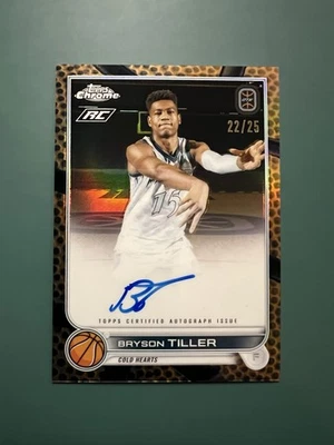 2022-23 Topps Chrome OTE Bryson Tiller Orange Basketball Auto RC SP /25 - Image 1 of 4