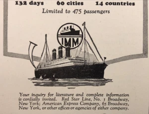 1925 Red Star Line World Cruise of the Belgenland Circle The Globe Print Ad - Picture 1 of 7