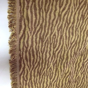 Waverly Aja Weihrauch Jaquard Stoff Meterware braun Kakhi Wellentier - Bild 1 von 2