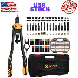 Rivet Nut Tool Kit Nutserts Rivnut Hand Tool Set with 15PCS Metric & SAE - Picture 1 of 8