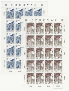 1987 Europa CEPT (Faeroer) - Minifogli Architettura Moderna MNH** - Picture 1 of 1