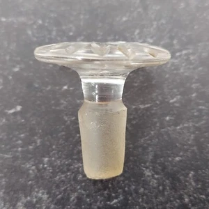 Flat Round Cut Glass Perfume Bottle Stopper Replacement Fits .4" Opening VTG  - Picture 1 of 6