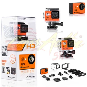 MIDLAND VIDEOCAMERA ACTION CAM H3 HD 2016 + SCHERMO LCD SCI SUB SNOWBOARD SKATE - Picture 1 of 1