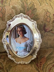 Vintage Gorham ovales Bild viktorianischer Rahmen für 3,25"" x 4,5"" versilbert Neu - Bild 1 von 4
