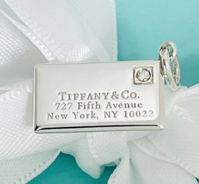 Tiffany Notes Diamond Envelope Letter Pendant or Charm 727 Fifth Ave NY New York - Image 1 of 4