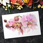 Glass Chopping Board Worktop Saver Watercolour Flower Orchid Floral 80x52 cm