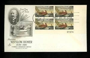 US FDC #1207 Artcraft M-3 1962 Gloucester MA Winslow Homer Artist Plate Block PB - Picture 1 of 2