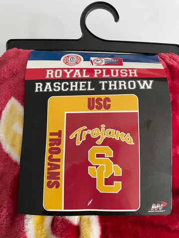 New USC Trojans Southern California Fleece 50"  X 60" Throw Football NCAA PLUSH Cover