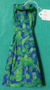 Blue A-line Dress, Painted Green Leaves for 11" teen fashion & BJD dolls TSMS70 - Picture 1 of 7