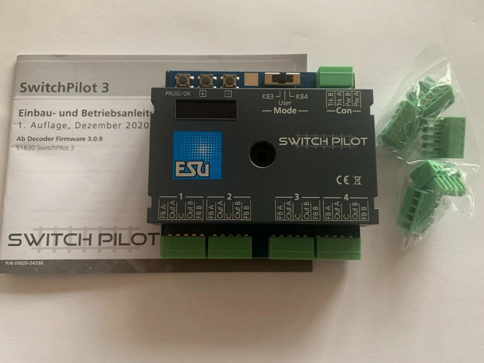 +++ ESU 51830 SwitchPilot 3, 4-fach Magnetartikel, DCC/MM, OLED 51830 - Bild 1 von 1