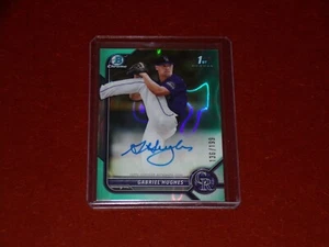 2022 Bowman Chrome Draft Auto Aqua Lava Refractors 136/199 Gabriel Hughes - Picture 1 of 2