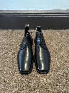 Barney’s New York Square Toe Chukka Boots Black Leather Sz US10/UK9 - Picture 1 of 17