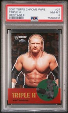 2007 Topps Chrome Heritage II WWE #27 SUPERSTAR CARD TRIPLE H PSA 8 WWF POP 1