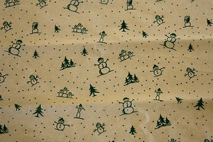 240 Sheets - Snowman & Christmas Trees Tissue Paper #503A - BULK PNG 20"x30" - Picture 1 of 2