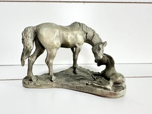 Hallmark Little Gallery Pewter Love Is Gentle Horses Miriam Rieker Vintage 1977 - Picture 1 of 7