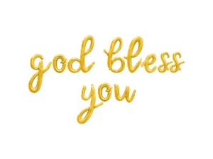 GOD BLESS YOU Cursive Letter Balloon Banner - Confirmation Party Decorations DIY - Picture 1 of 20