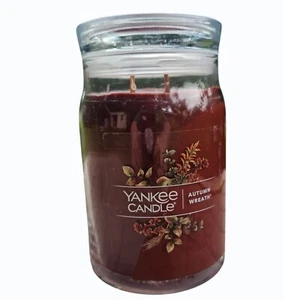 Yankee Candle AUTUMN WREATH Large Signature Jar 20oz 2 Wick # 1629973 NEW - Picture 1 of 7
