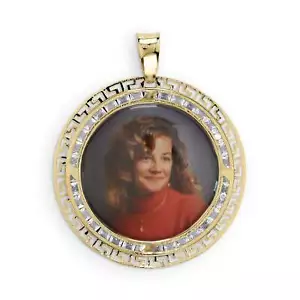 Ciondolo tondo chiave verde quadro commemorativo Sair oro 10k e 14k - Foto 1 di 7